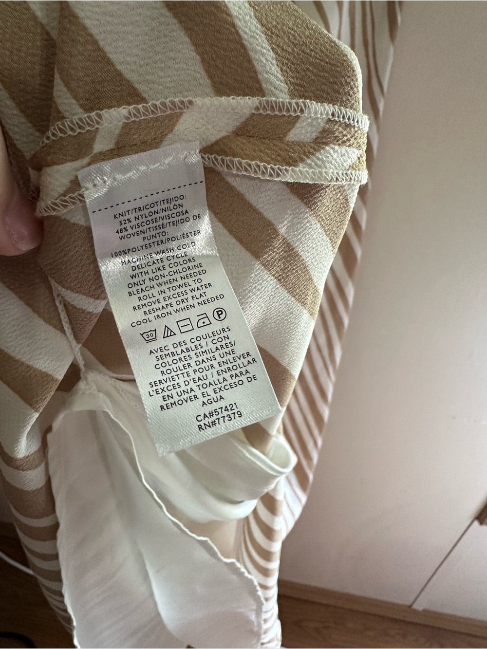 Ann Taylor Sleeveless Midi Dress in Brown and Cream - Picture 3 of 4